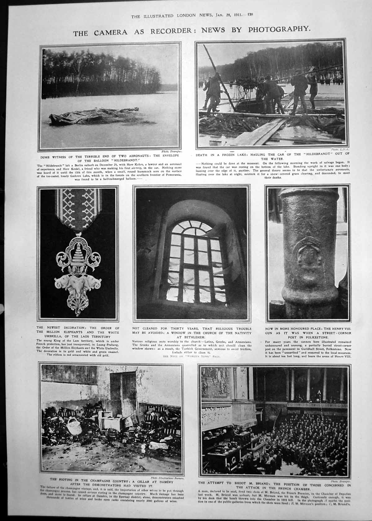 Old News By Photography Hildebrandt Rioting Champagne Country 1911 138P 20th