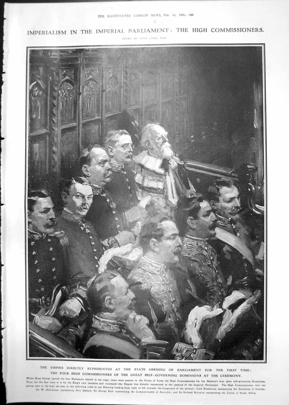 Print High Commissioners Imperial Parliament Portraits Lord Cawdor 1911 189RP