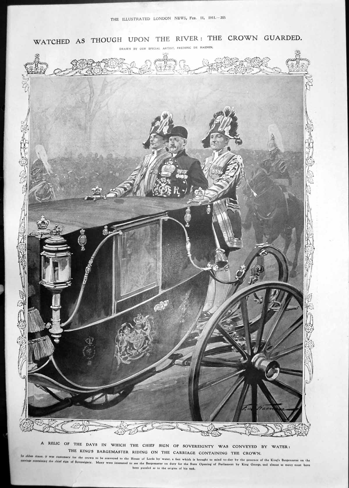 Print King'S Bargemaster Riding Carriage Mount Dictf Zeus Birth Cave 1911 205RP