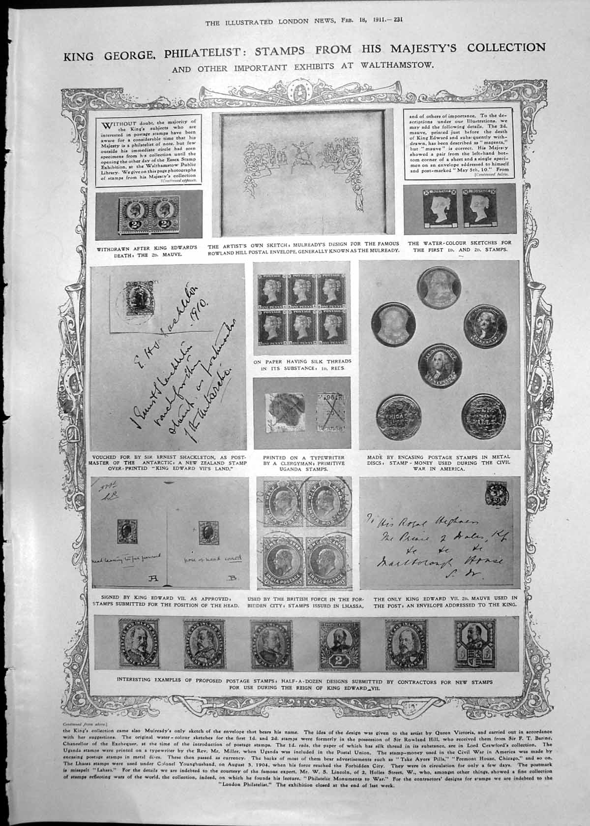Print Stamps From King George'S Collection Shrine Sheikh Adi Mosul 1911 231RP