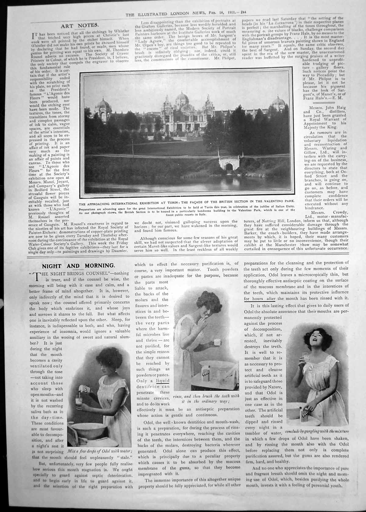 Old Print International Exhibition Turin Facade British Valentino Park 1911 244P