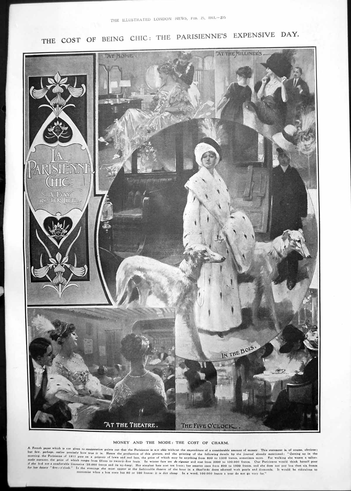 Print Parisiennes Expensive Day Milliner Theatre Ancient Artillery 1911 275RP