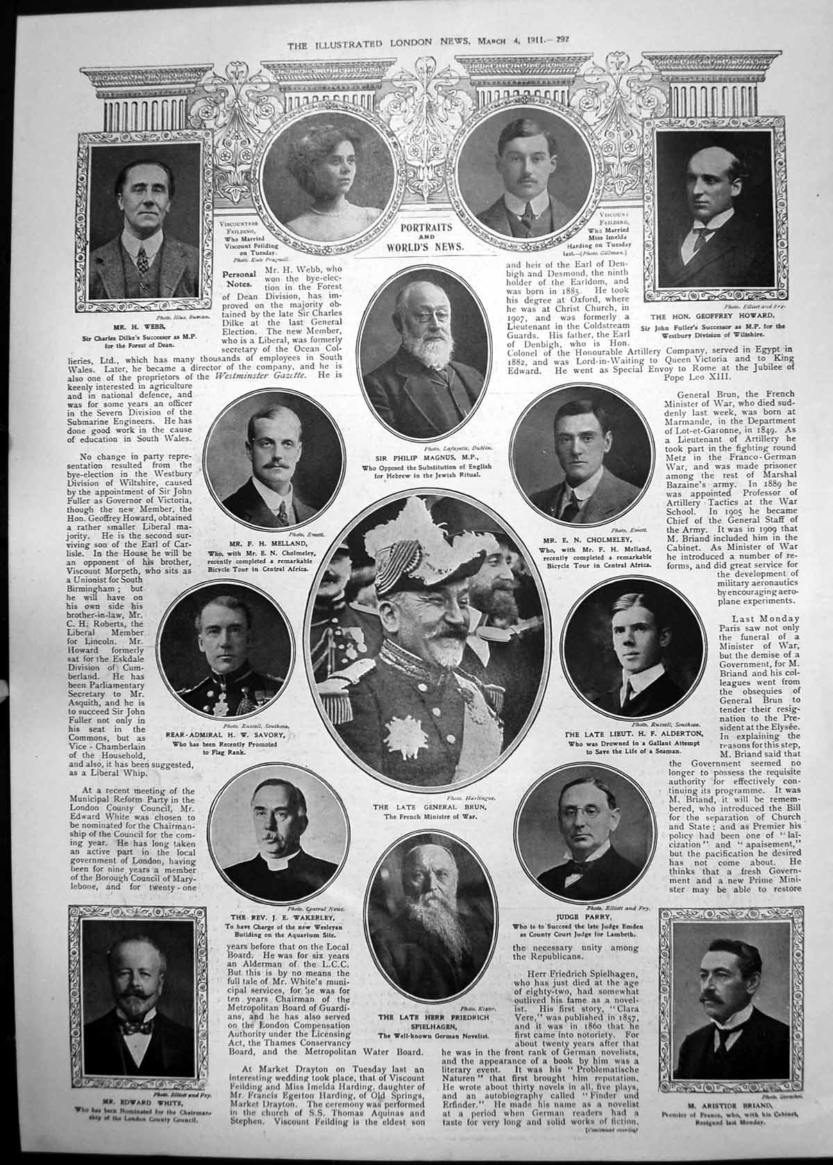 Old Portraits General Brun Alderton Late Lord Wolverhampton 1911 292RP 20th