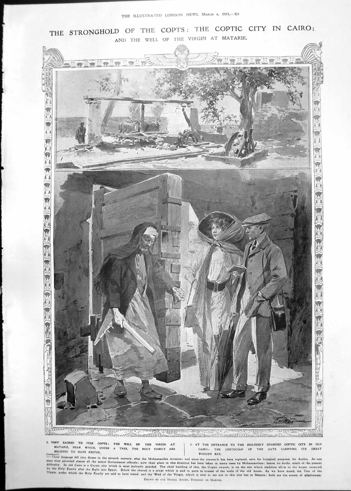 Print Coptic City Cairo Well Virgin Matarie Sacred Places Confucius 1911 301RP