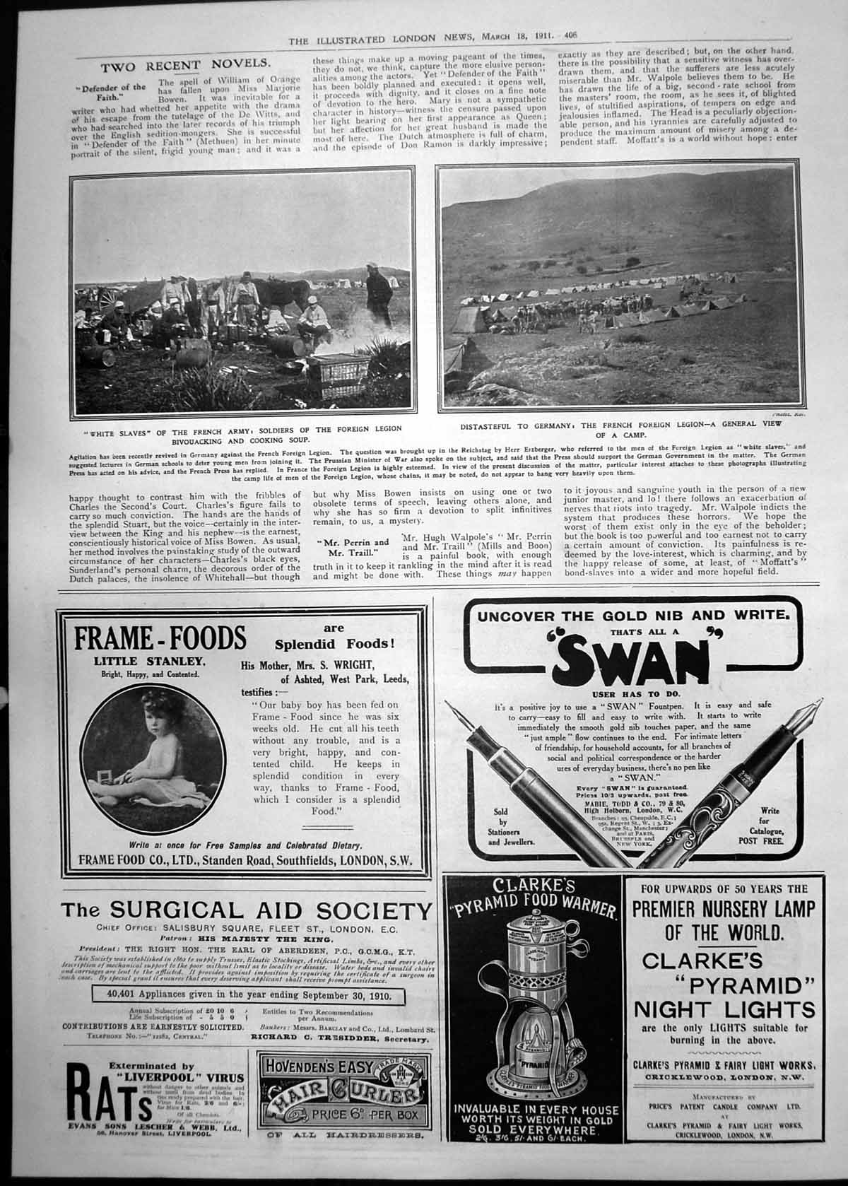 Old French Foreign Legion Bivouacking Cooking Soup Camp Adverts 1911 406P 20th