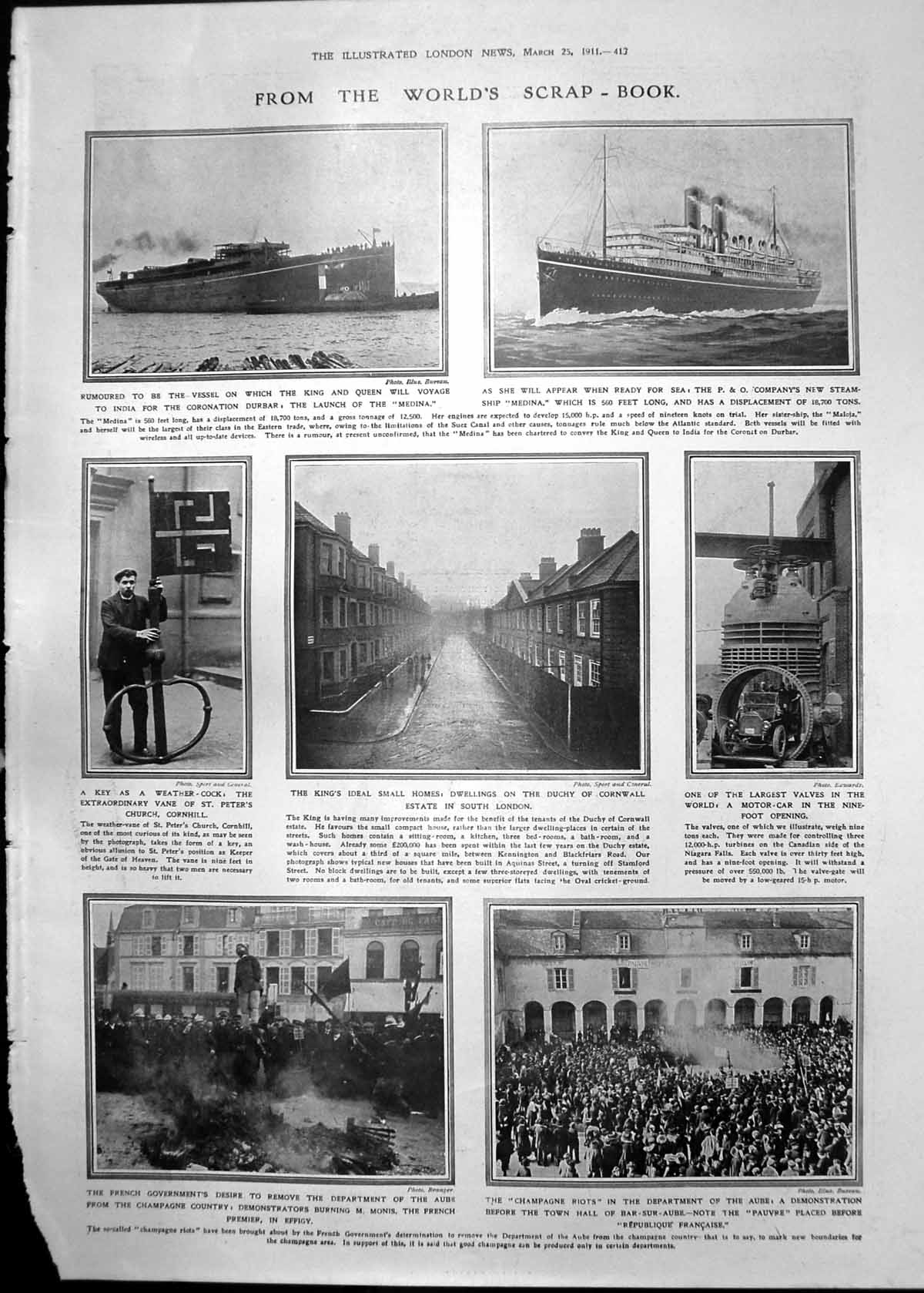 Print Kings Small Homes Kensington Burning Effigy M. Monis Portriats 1911 413RP