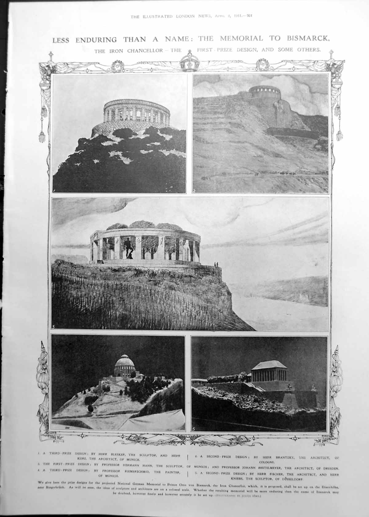 Old Designs Bismarck Memorial 364 Day Year Reformed Calendar 1911 501RP
