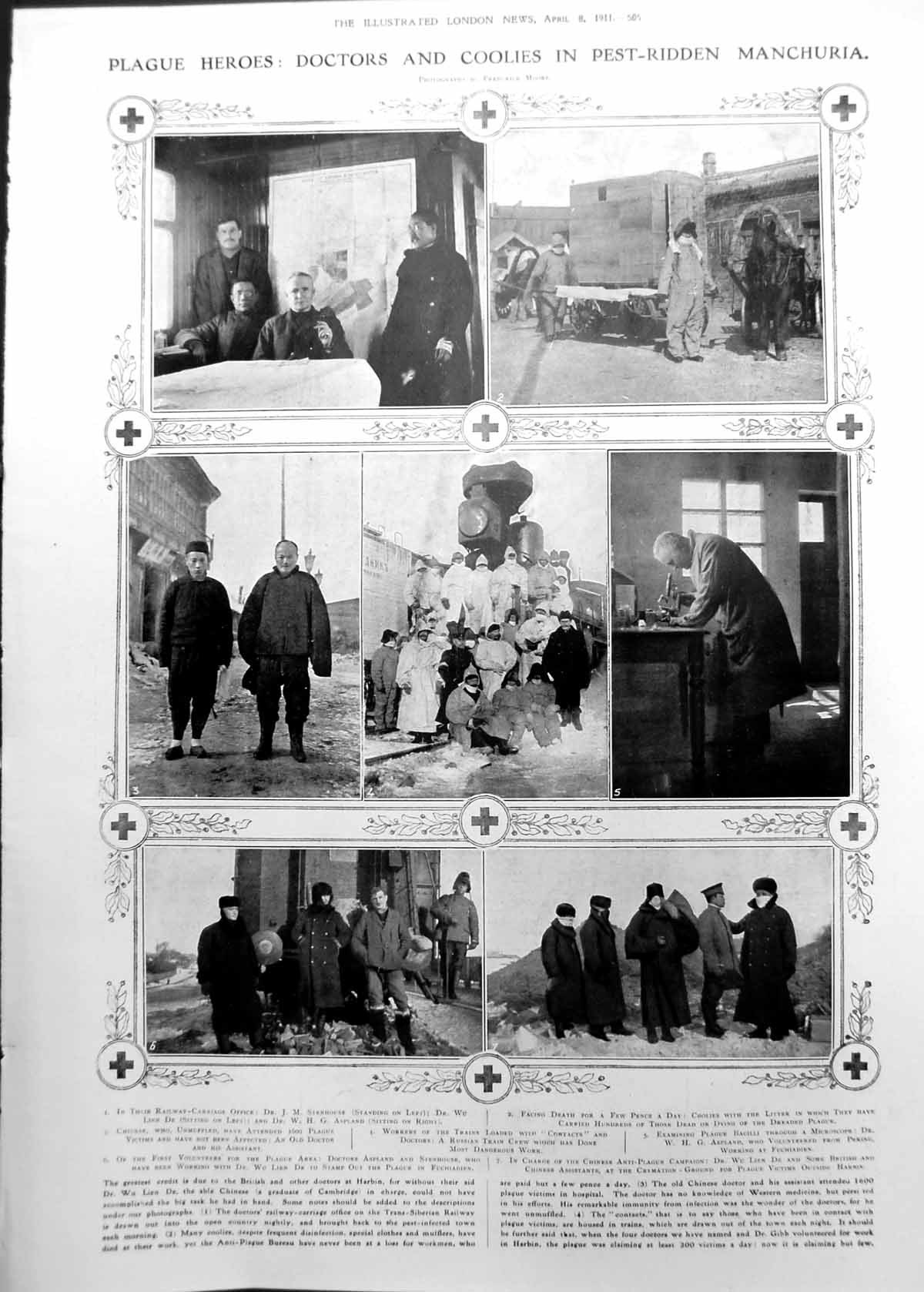 Old Plague Heroes Doctors Coolies Manchuria Actors Actresses 1911 505RP 20th