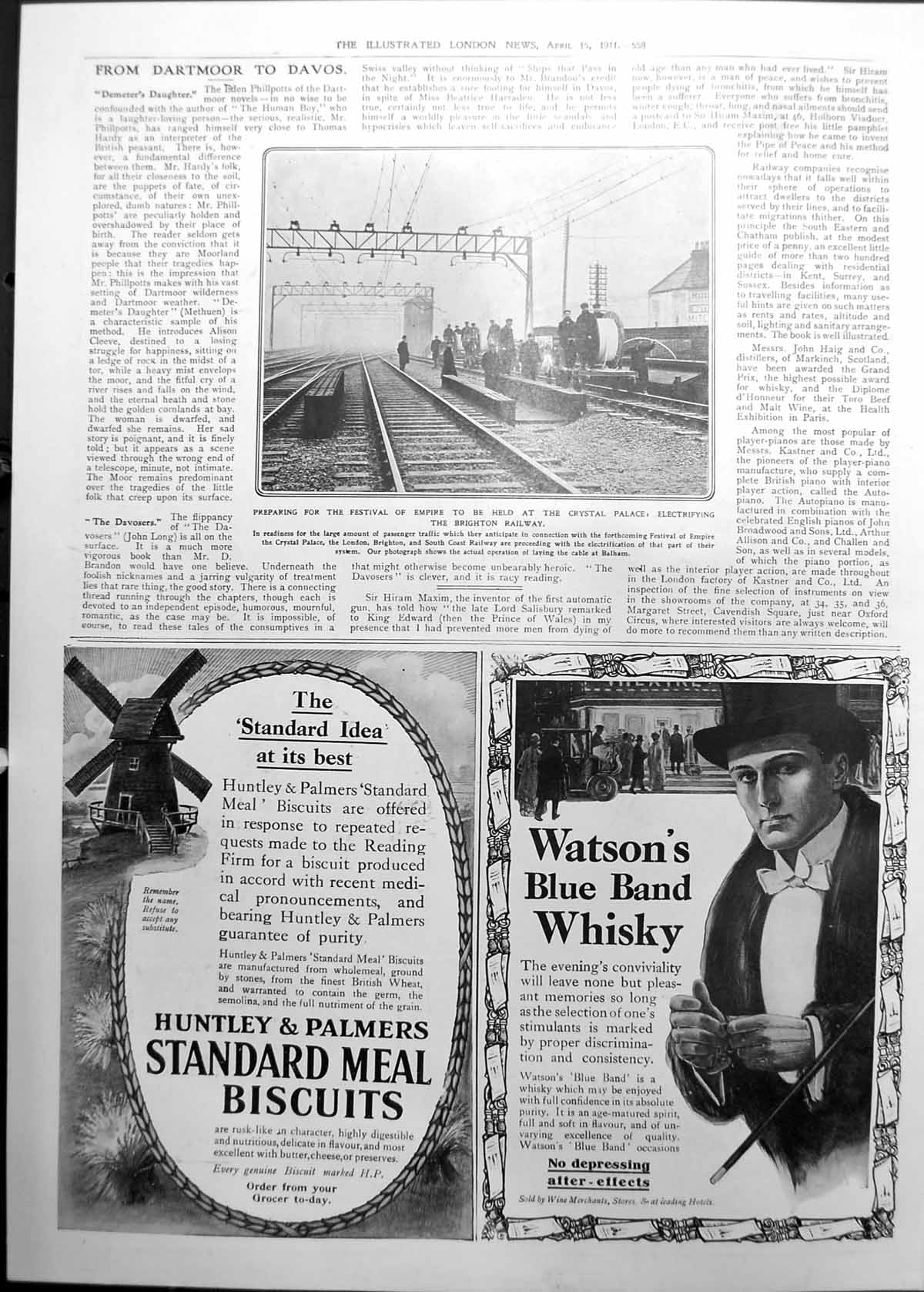 Old Electrifying Brighton Railway Ready Festival Empire Adverts 1911 558P 20th