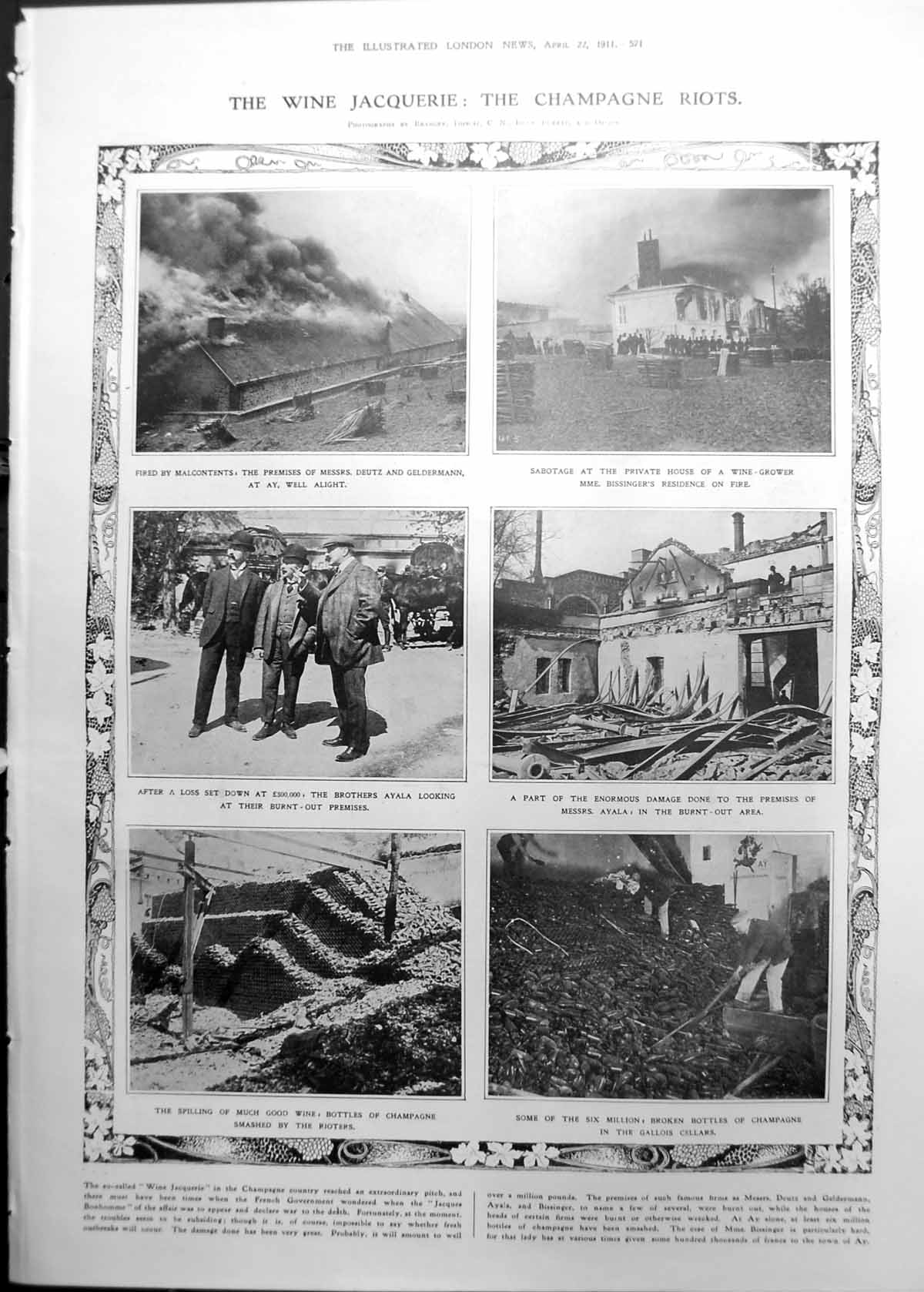 Old Wine Jacquerie Champagne Riots Portraits Earl Carlisle 1911 571RP 20th