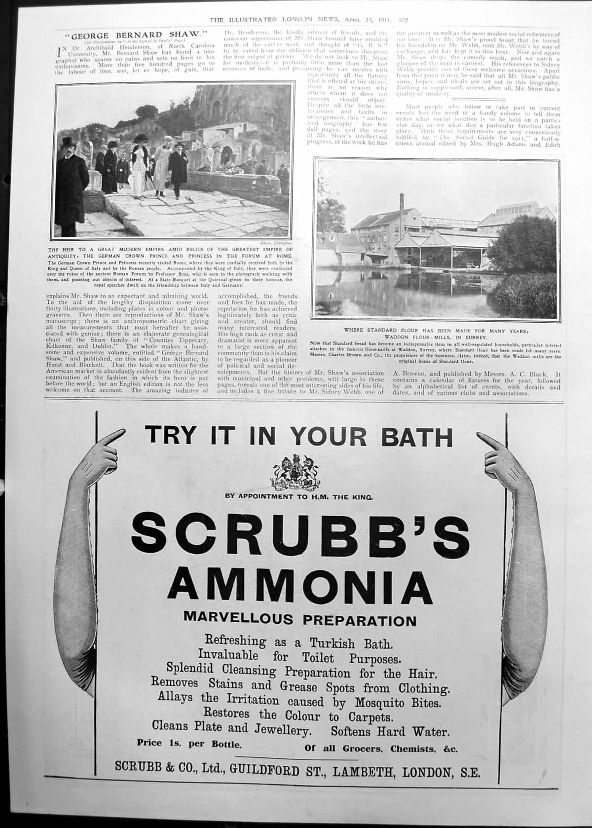 Old German Crown Prince Princess Forum Rome Waddon Flour Mills 1911 592P 20th
