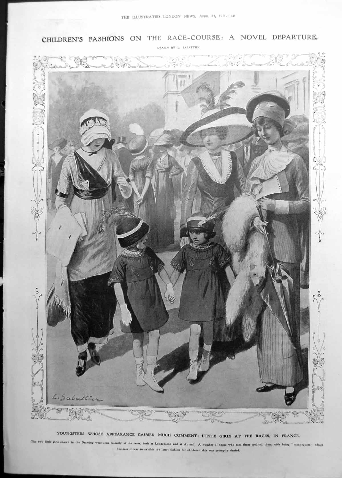 Old Children'S Fashions Race Course France Acropolis Sardes 1911 611RP 20th