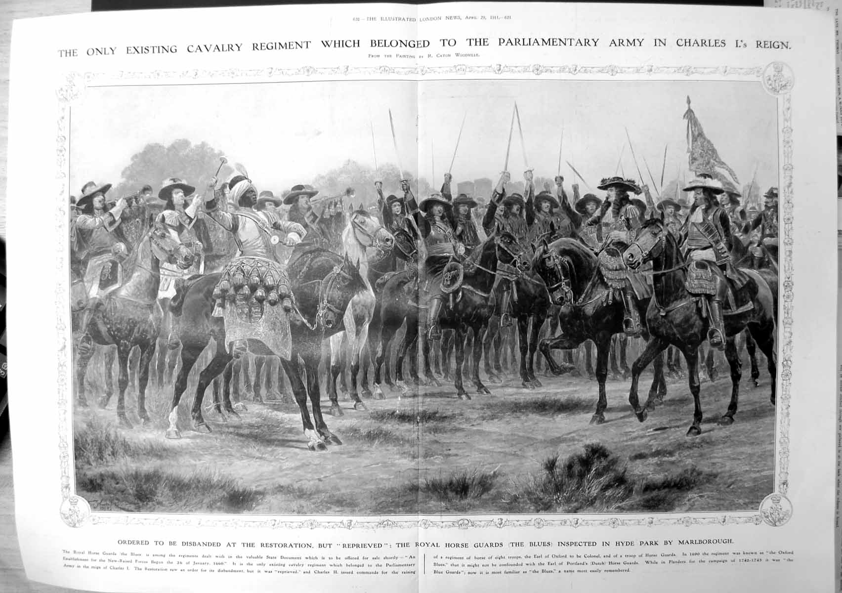 Old Sole Cavalry Regiment Parliamentary Army Charles I'S Reign 1911 620TP 20th