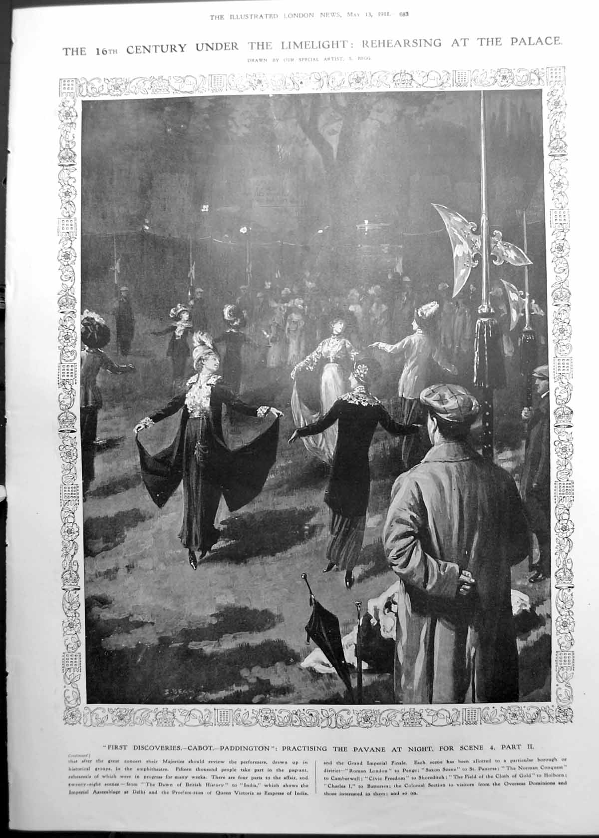 Old Pavane Night Palace Westminster Hall Mall St. James Palace 1911 683RP 20th