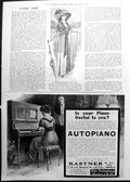 Old Picturesque Frock Hat Ladies Page Autopiano Advertisement 1911 702P 20th