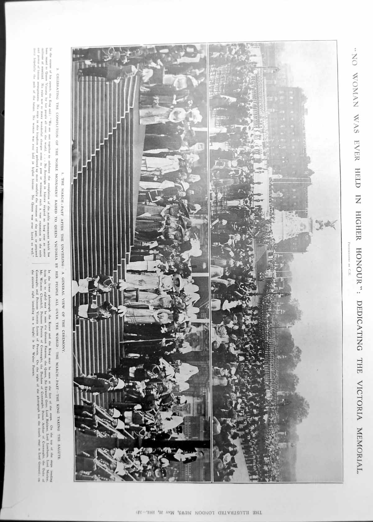 Old Dedicating Victoria Memorial Portraits Sir Thomas Brock 1911 727RP 20th