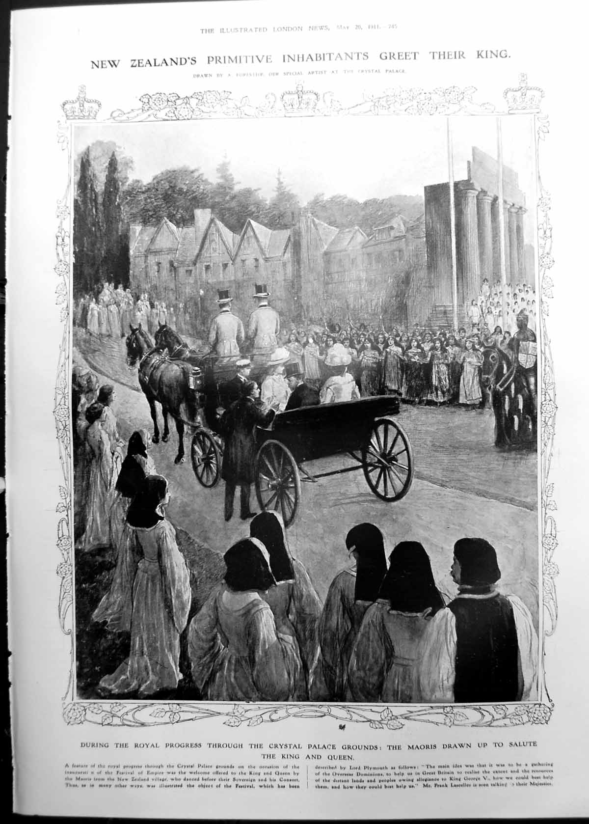 Old New Zealand Inhabitants Greet King Excavations Mosque Omar 1911 745RP 20th