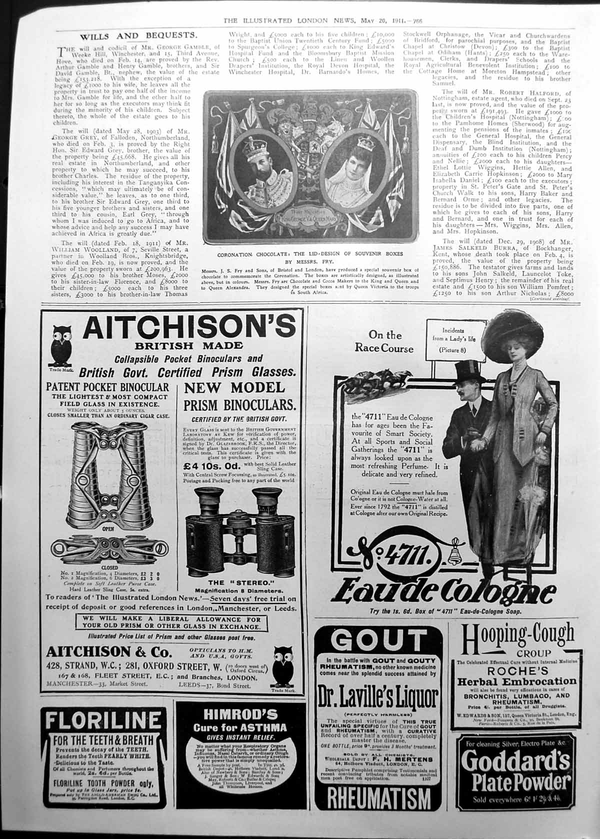 Old Coronation Chocolate Lid Design Souvenir Boxes Messrs Fry 1911 766P 20th