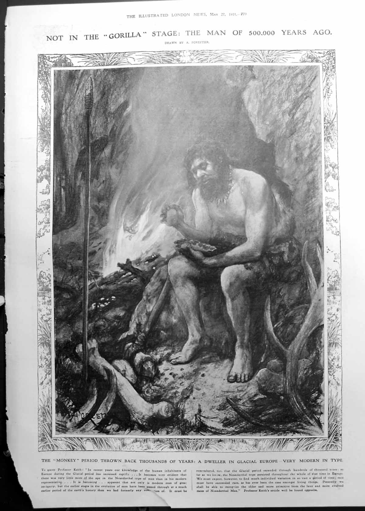 Old Man 500,000 Years Ago Reconstruction Mathilde Kschesinska 1911 779RP