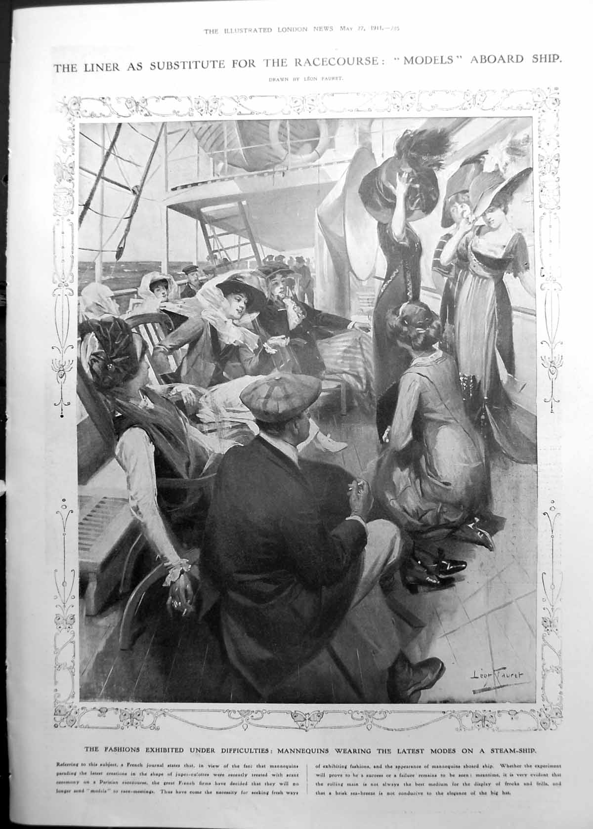 Old Mannequins Wearing Latest Modes Steamship Ferrer Australia 1911 785RP 20th