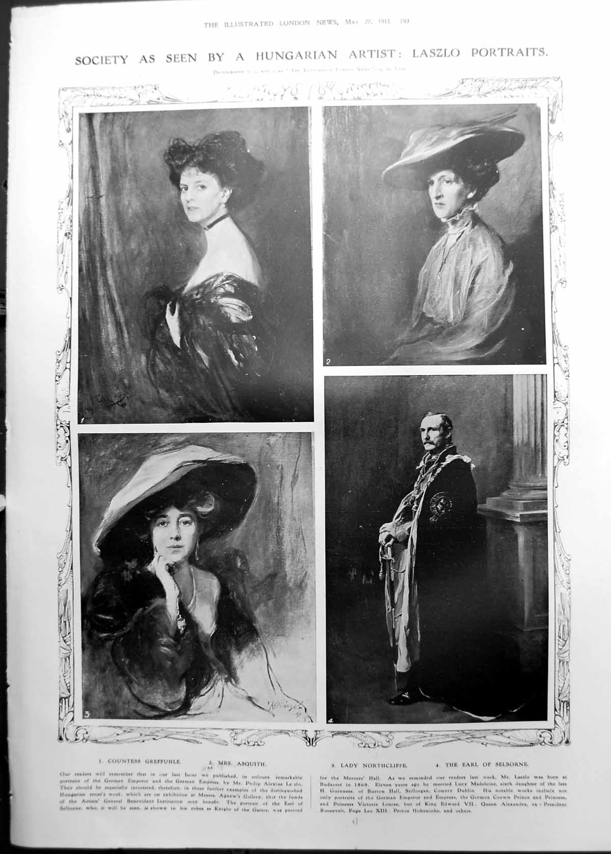 Old Hungarian Laszlo Portraits Transfer Liberia Blaauwkrantz 1911 789RP 20th