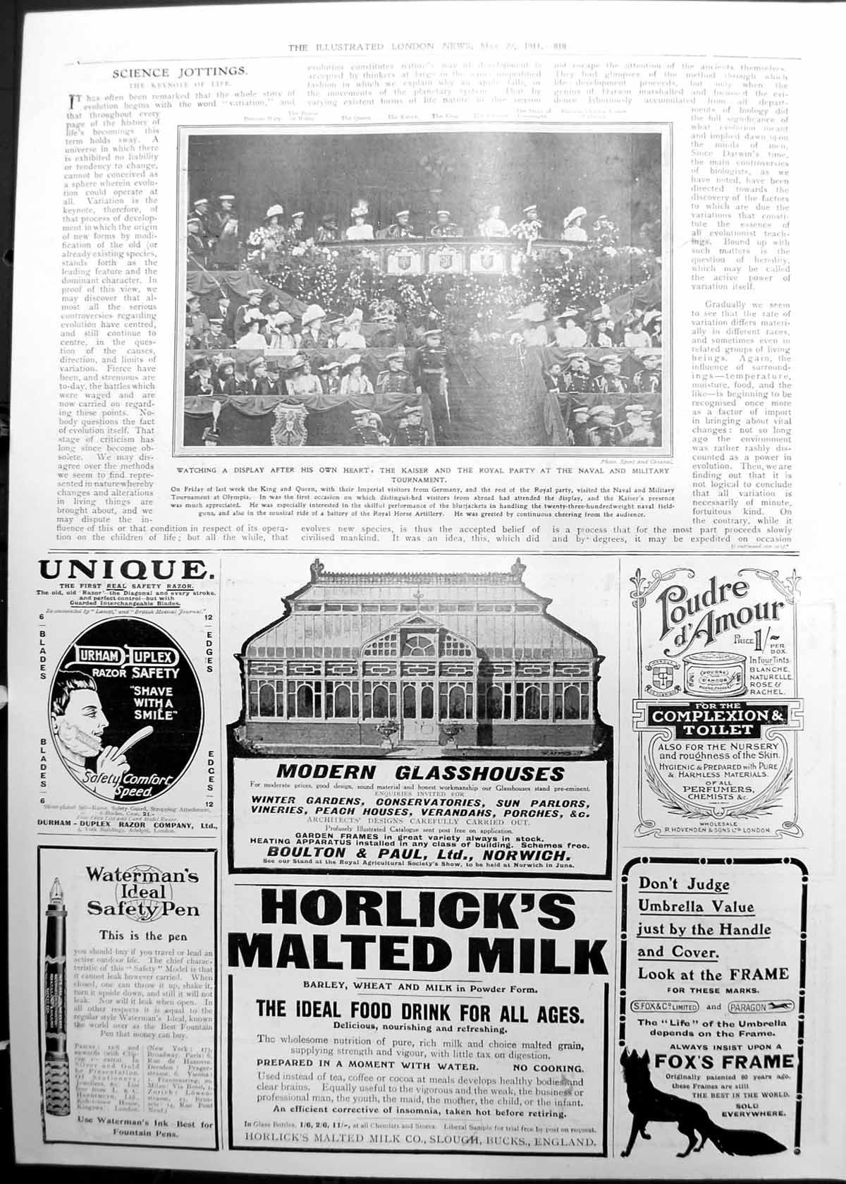 Old Kaiser Royal Party Naval Military Tournament King Queen 1911 818P 20th