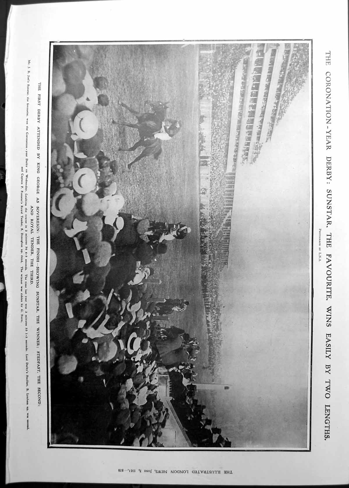 Print Sunstar Wins Coronation Year Derby Illustrations Polo 1600 ? 1911 828RP