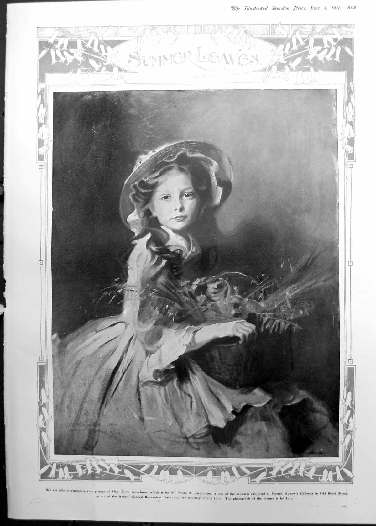 Old Print Miss Olive Troughton M.P.A. Laszlo Dancing Czardas New York 1911 843RP