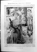 Old Print British Country Girl Chickens Study G.C. Wilmhurst Athletic 1911 857RP