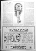 Old Ladies Page Graceeful Gown Soft Satin Straw Hat Pianola Ad 1911 870P 20th