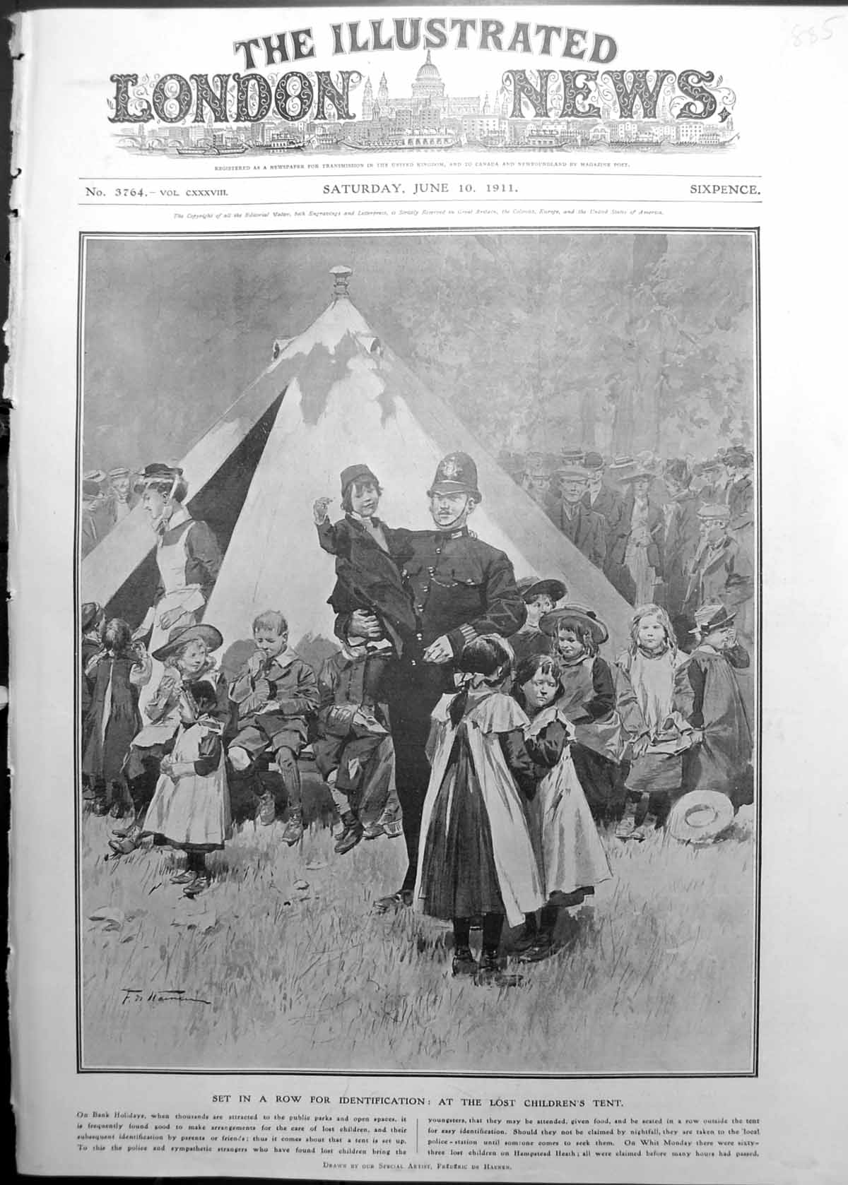 Old At Lost Children'S Tent Police Nurse Frederic De Harnen 1911 885P 20th