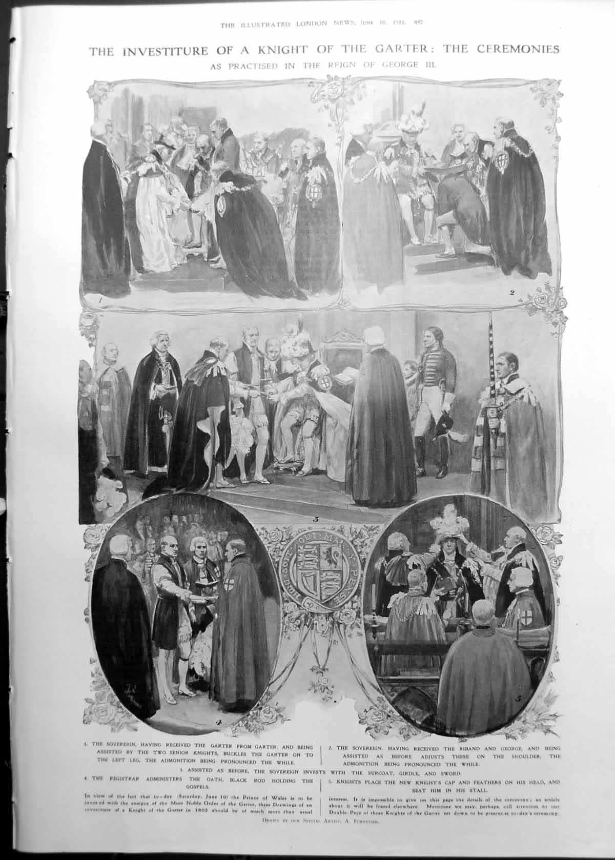 Print Investiture Knight Garter George Iii Portriat Dr A De Szendeffy 1911 887RP