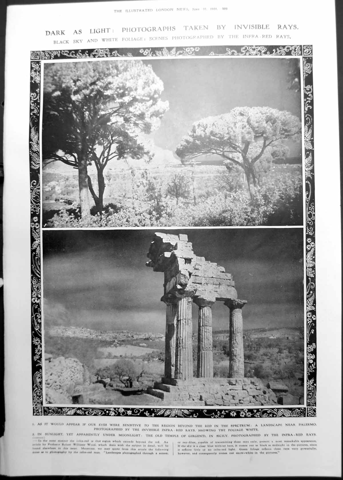 Old Infra-Red Photography Girgenti Sicily Her Majesty'S Crown 1911 909RP 20th