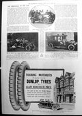 Old Print Darracq Car Thermos Flask For Motorists Napier Dunlop Advert 1911 970P