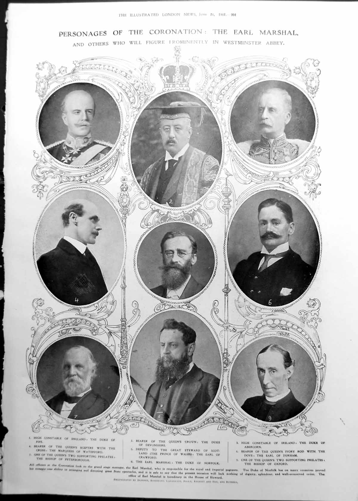 Old Personages Coronation Westminster Abbey HPalls Canopies 1911 991RP 20th