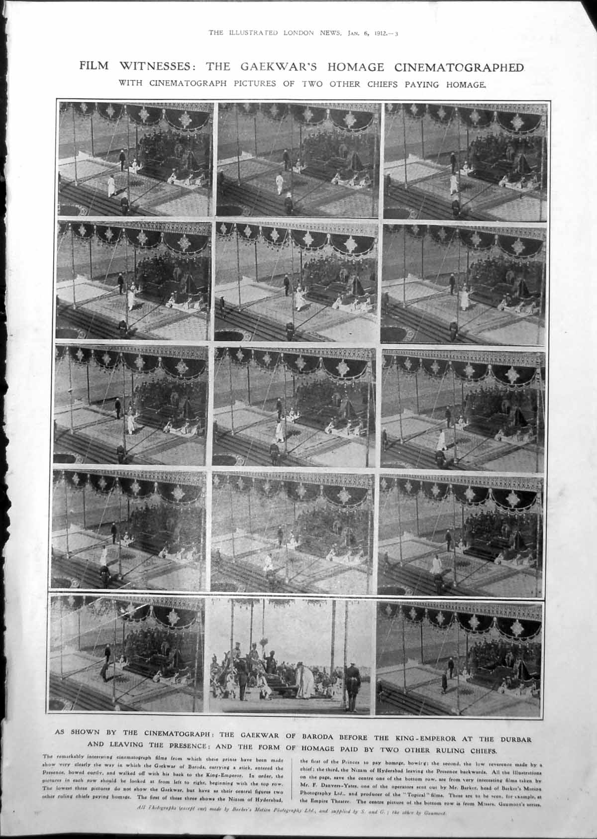 Old Gaekwar Baroda Emperor Durbar Grand Vizier Turkey Said Pasha 1912 20th