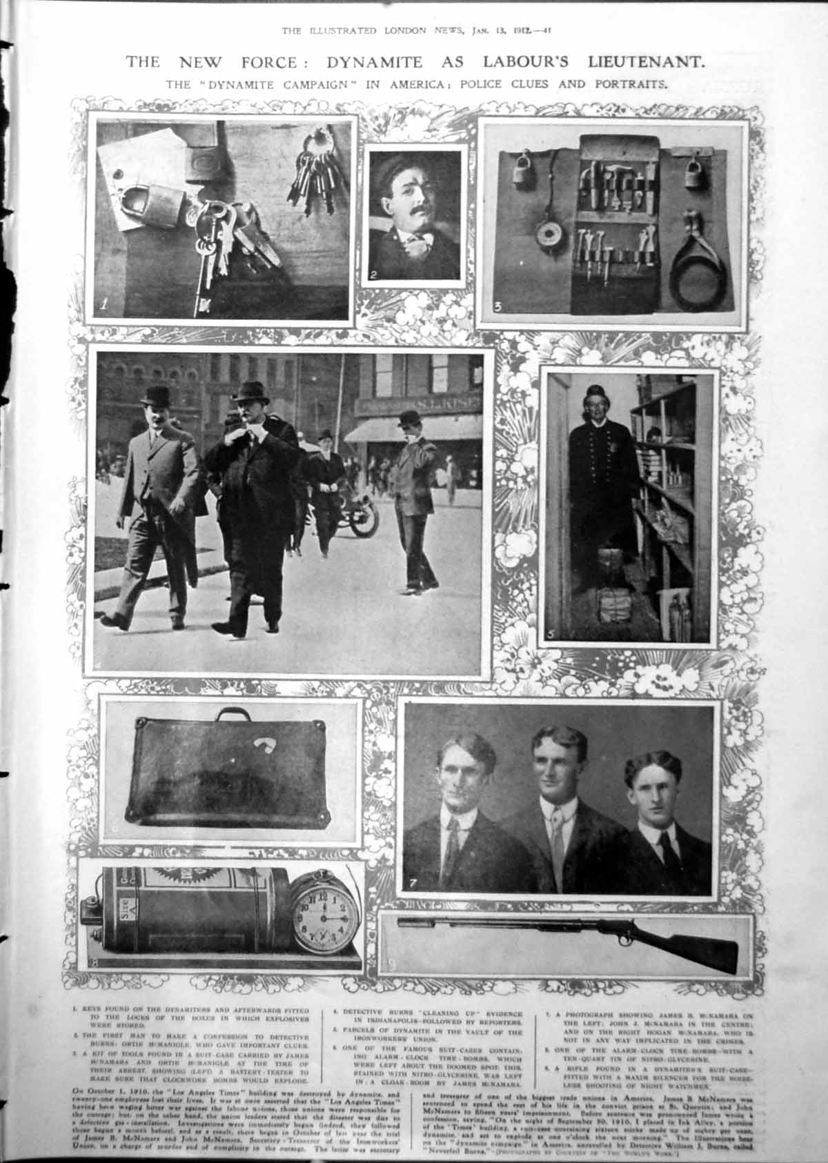 Old Print Dynamite Campaign America Police Clues Unexplored Mongolia 1912 20th