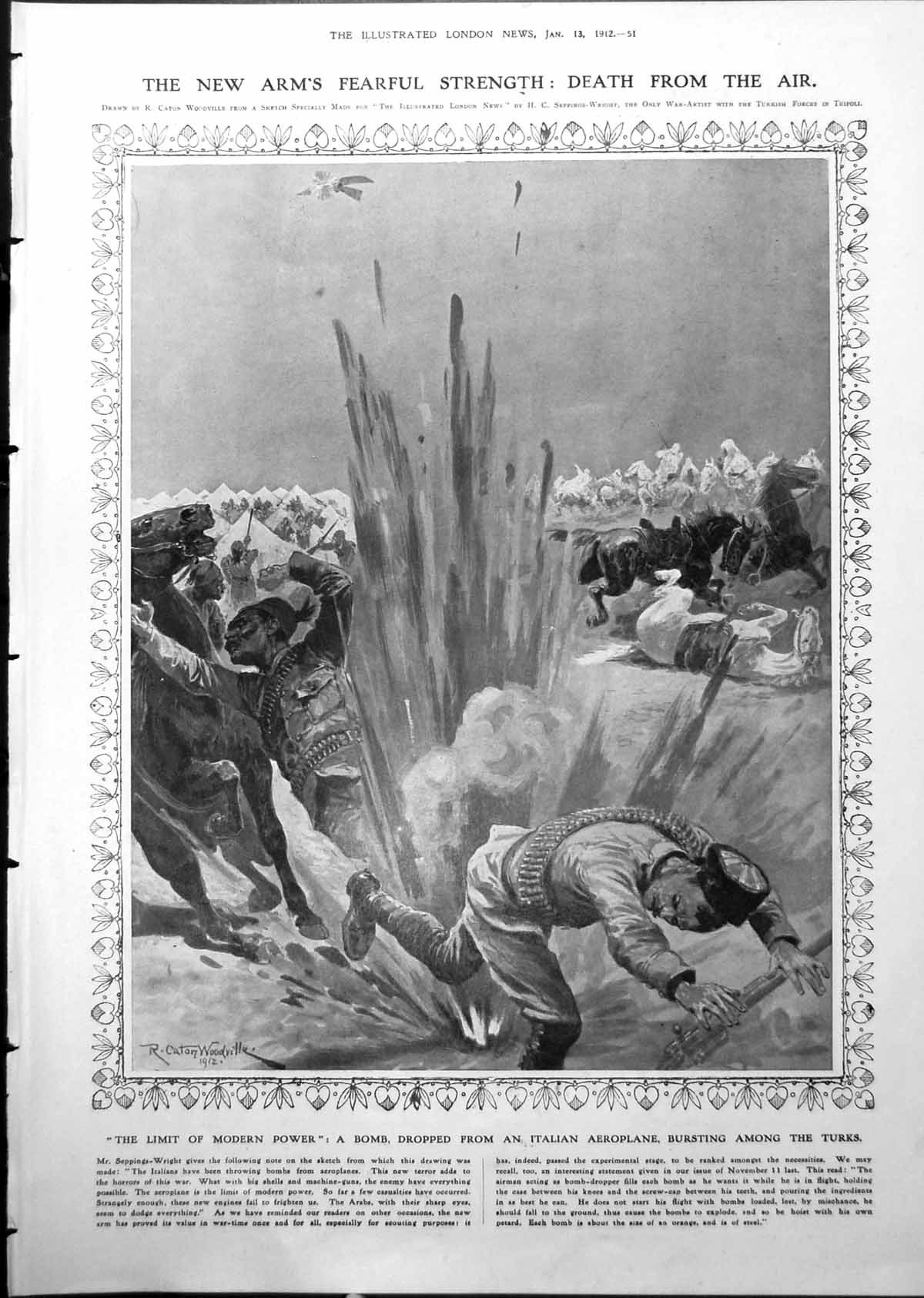 Old Bomb Dropped Italian Plane Bursts Turks Herbert Montagu Ill 1912 20th