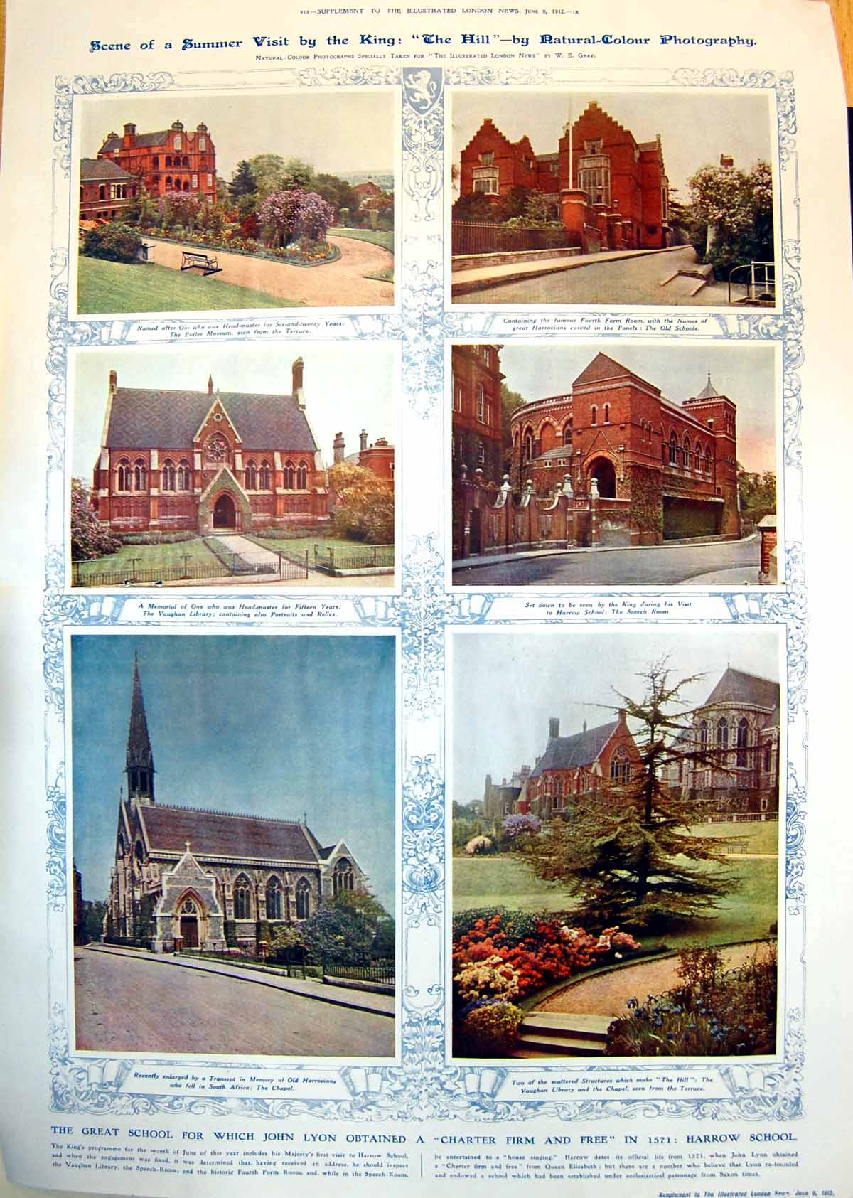 Old Harrow School Charter John Lyon 1571 Chapel Butler Museum 1912 10