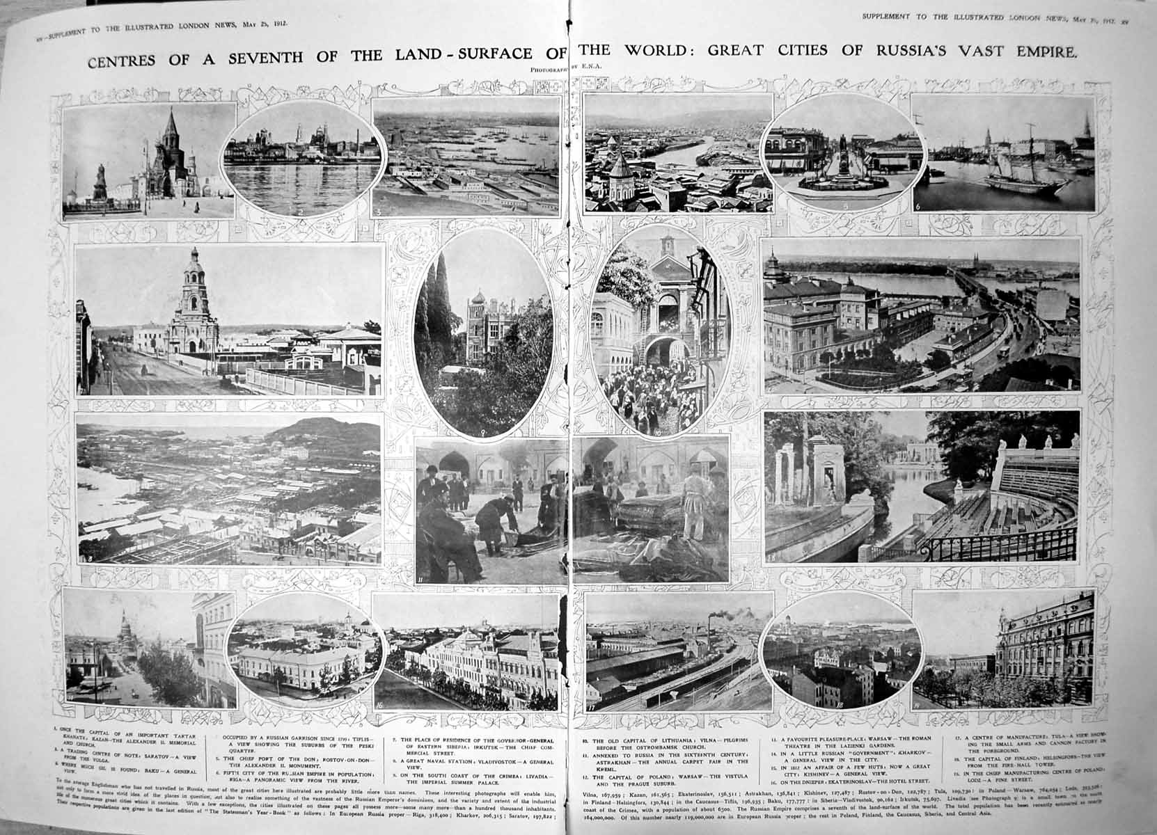 Old Cities Russia Saratov Baku Riga Irkutsk Vladivostok 1912 Damaged 10 20th