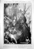 Old Print Mountaineering Canada Tourists Ponies Steep Path Rockies 1912 10 20th
