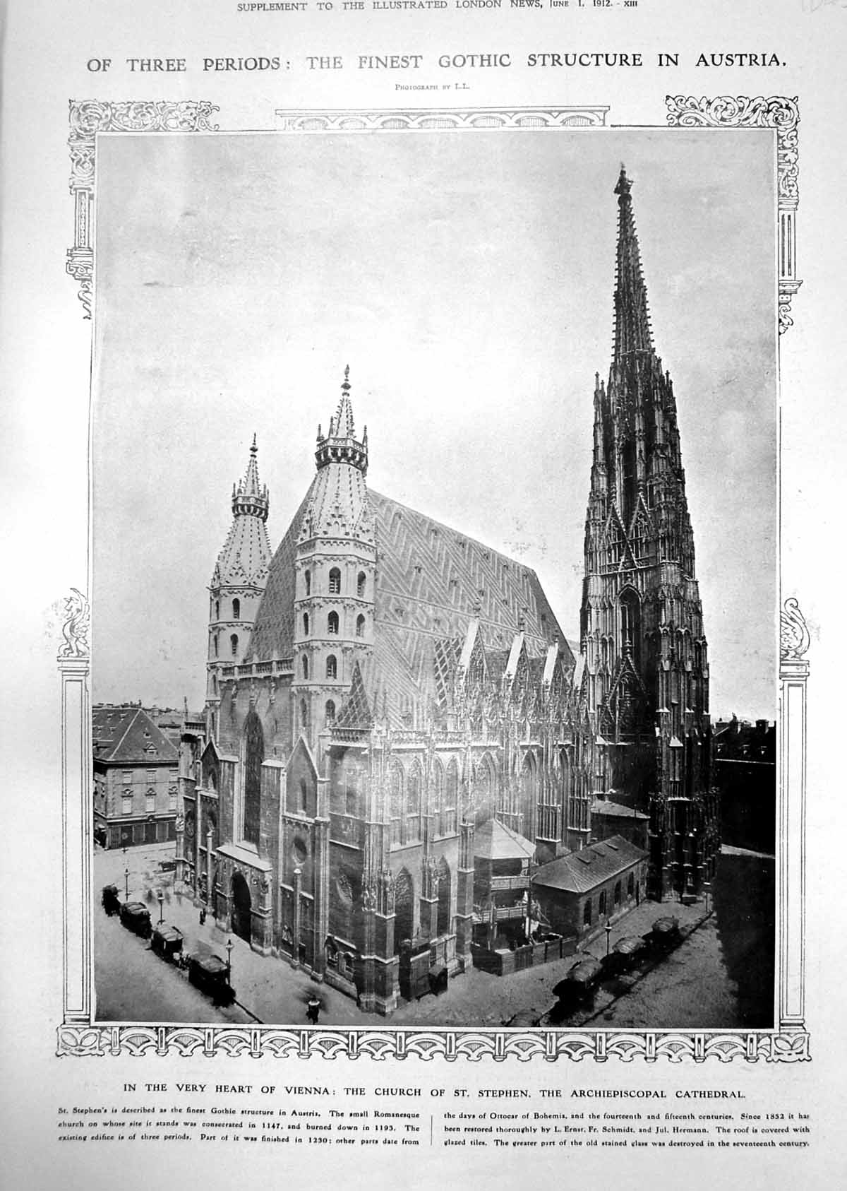 Old Church St Stephen Vienna Gothic Marienbad Palace Health Baths 1912 20th