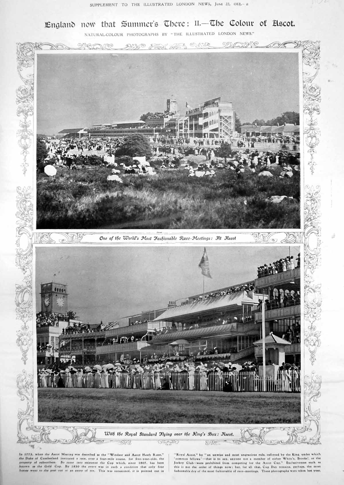 Old Ascot Race Meeting Kings Box Amarilla Mme Pavlova M Novikoff 1912 20th