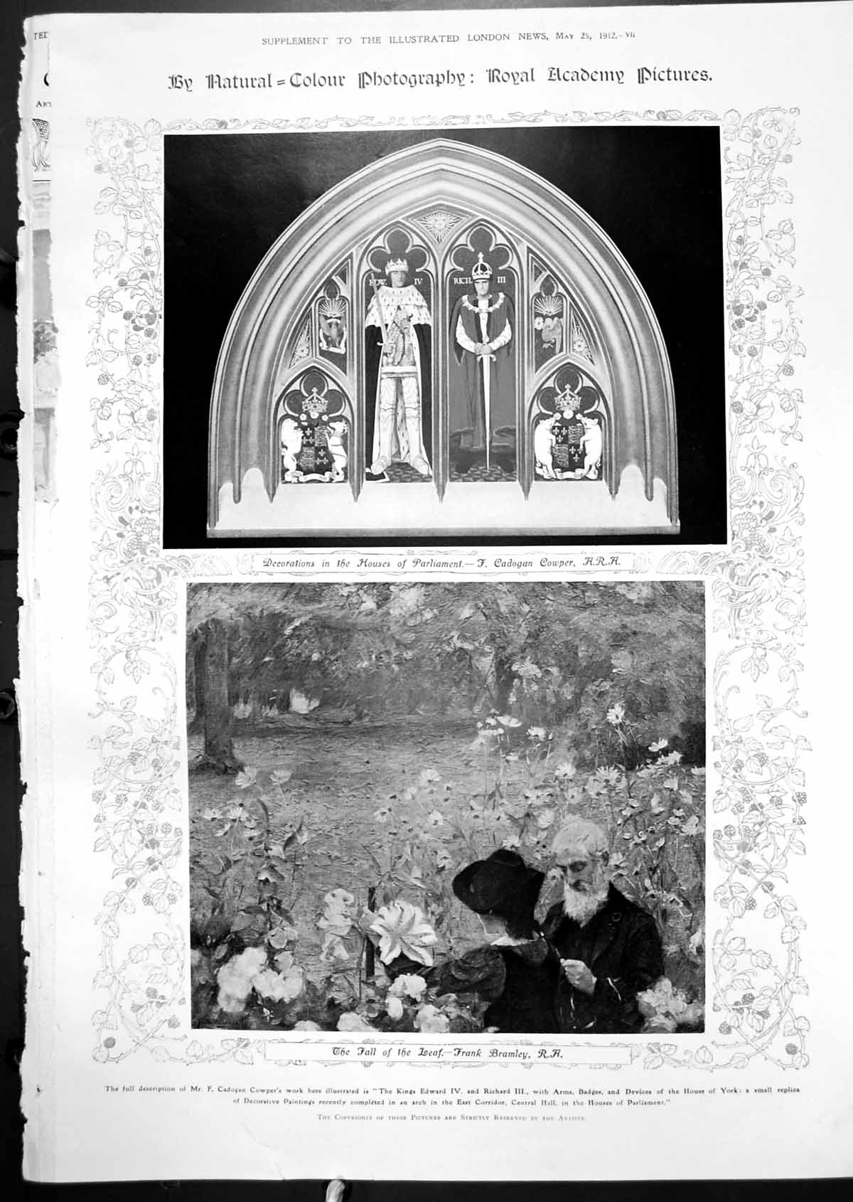 Antique Print Fall Leaf F Bramley Strange Kavirondo Funeral Evil Dead 1912