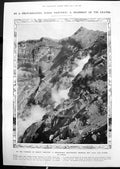Antique Print Interior Mount Vesuvius Lava Steam Corona Smoke Bottom 1912 20th