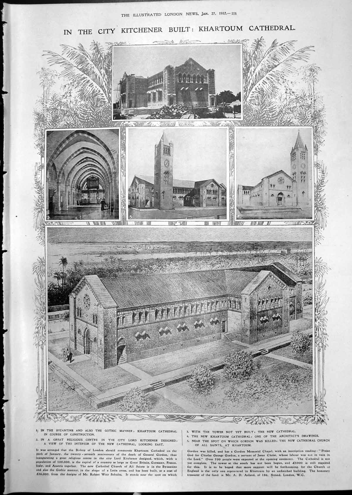 Old Khartoum Cathedral Lord Kitchener President China Yuan-Shi-Kai 1912 20th