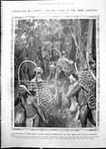 Old Print Wounded Baskets Back Abor Country Melanesia Dancers Pileni 1912 20th