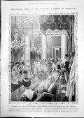 Old Print Court Calcutta Ladies Curtseying South Sea Cannibals Malayta Man 1912