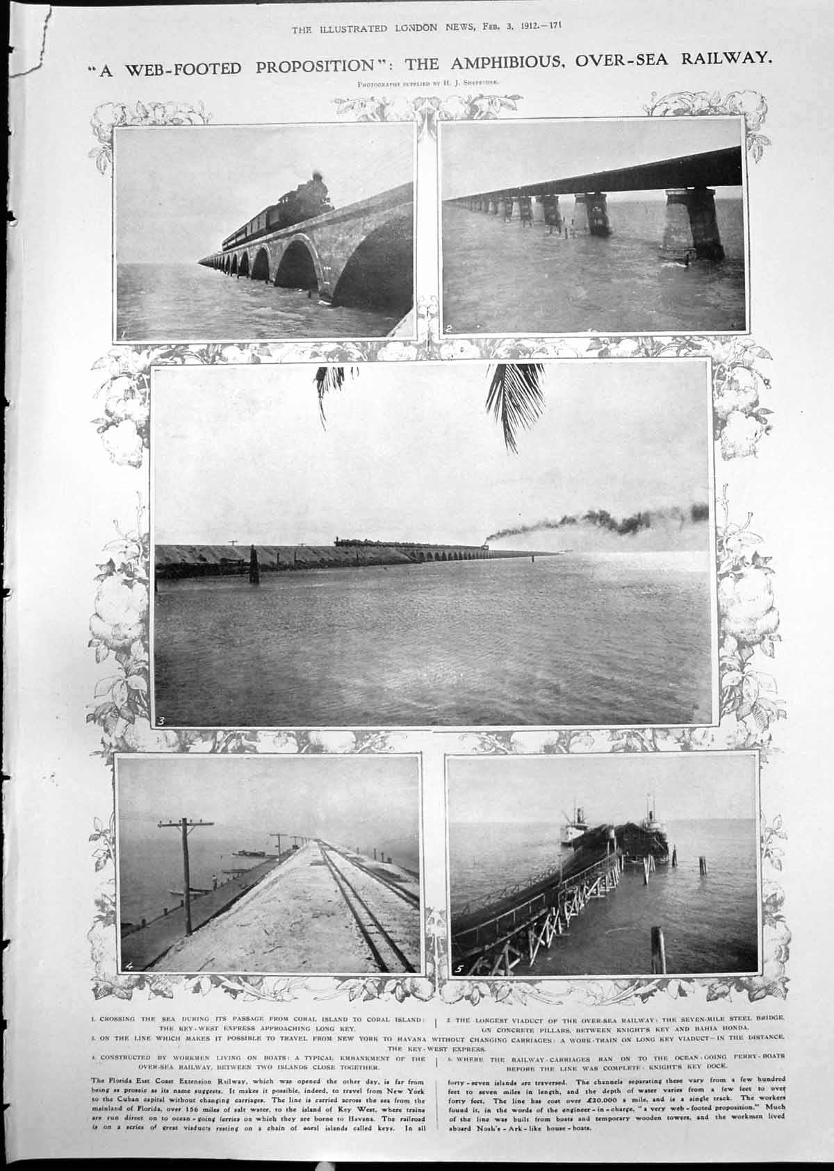 Old Key West Over Sea Railway Havana New York Saving Port Rangoon 1912 20th