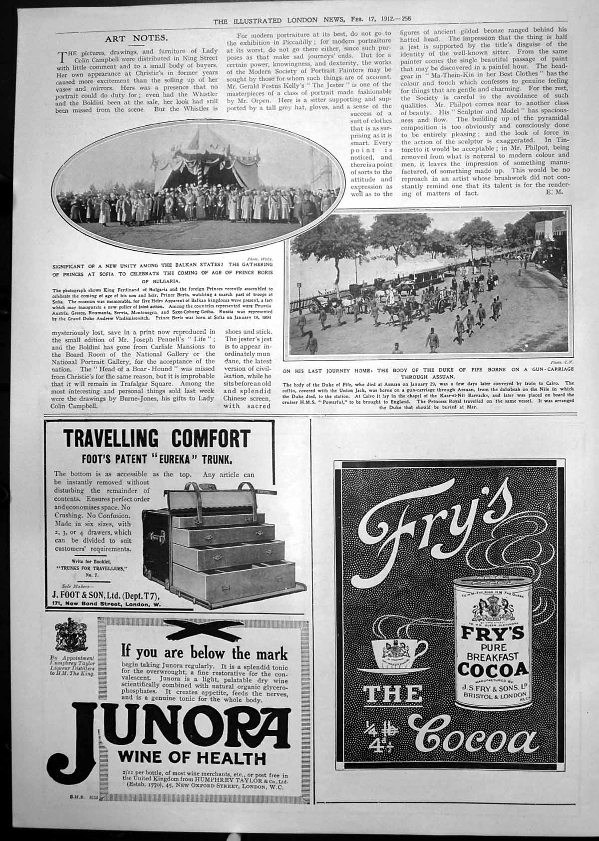 Old Coming Age Prince Boris Bulgaria Body Duke Fife Carriage Assuan 1912 20th
